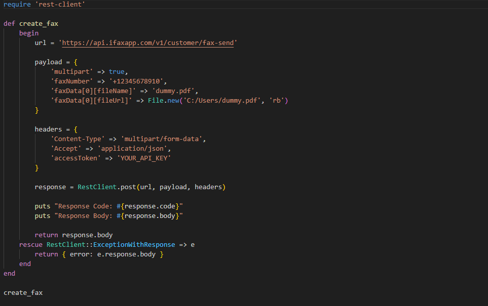 API Documentation iFax
