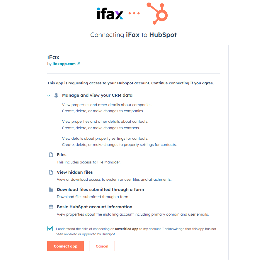 Install from iFax Screenshot