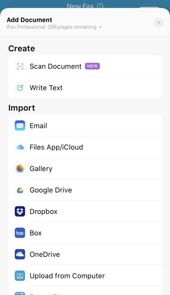 send fax from iphone on mobile device