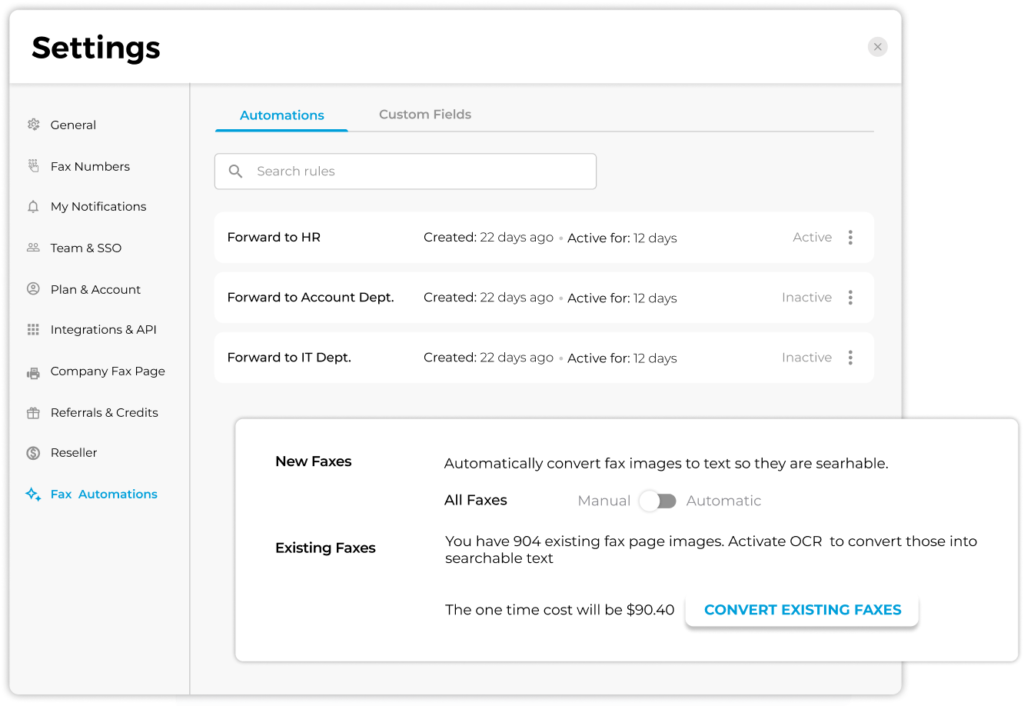 fax workflow automation