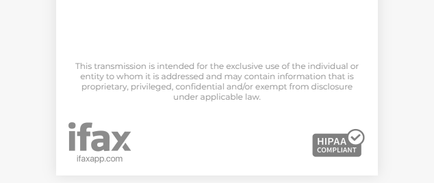 HIPAA fax disclaimer