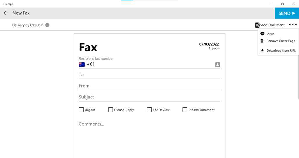 fax from computer using iFax online service
