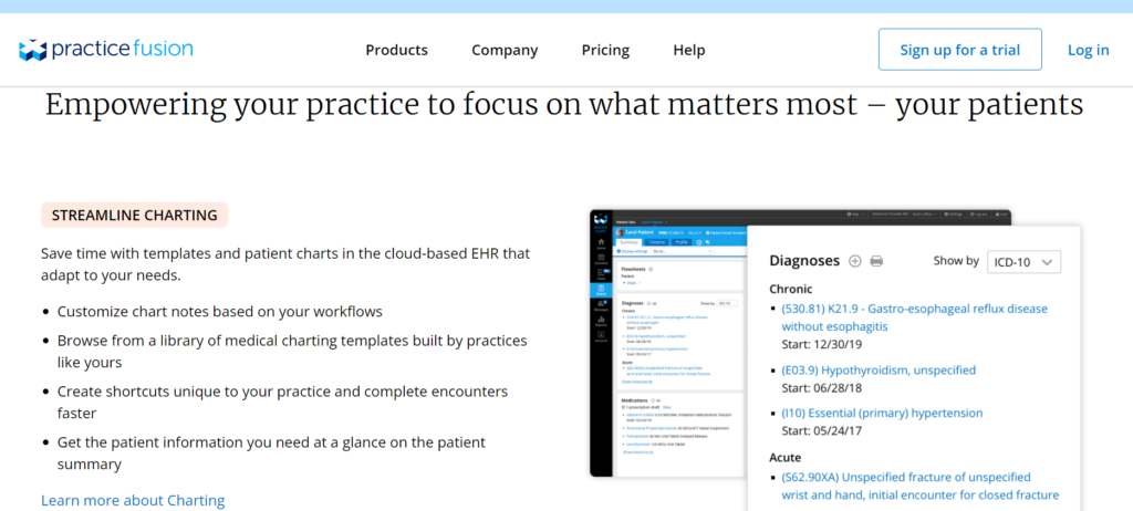 what practice fusion ehr does