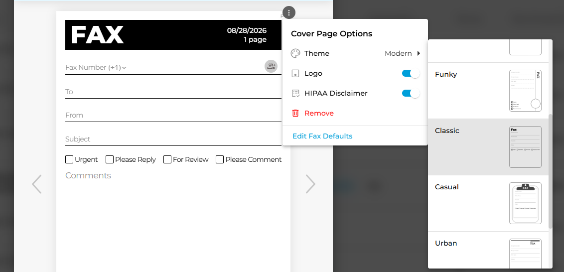 required format for HIPAA fax cover sheets