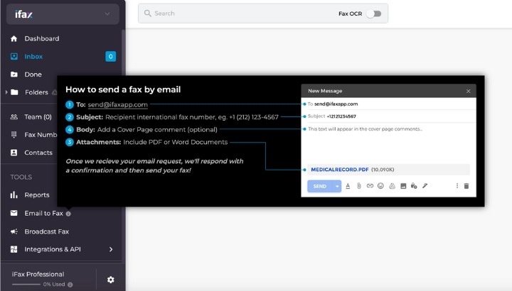 send fax using email