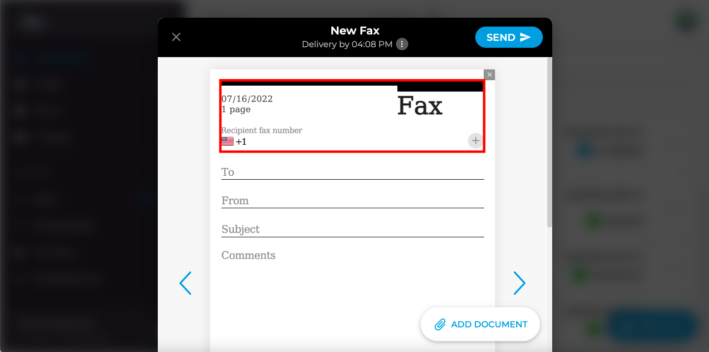 fax header examples