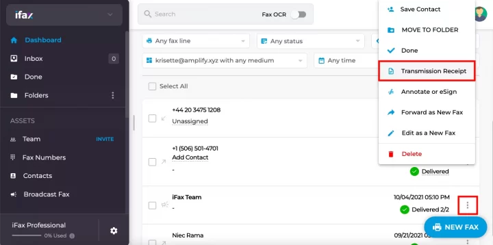 ifax dashboard