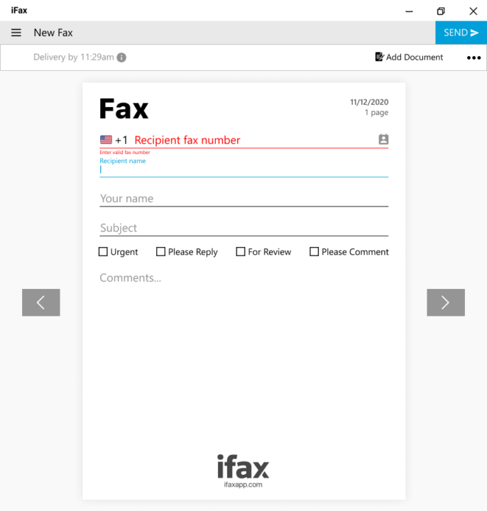 iFax fax cover sheet to make it easier to fax from computer