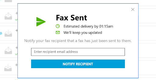 notification when you fax from computer