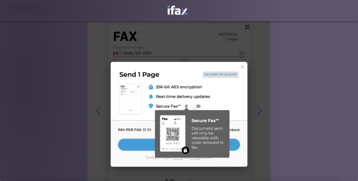 ifax secure fax feature