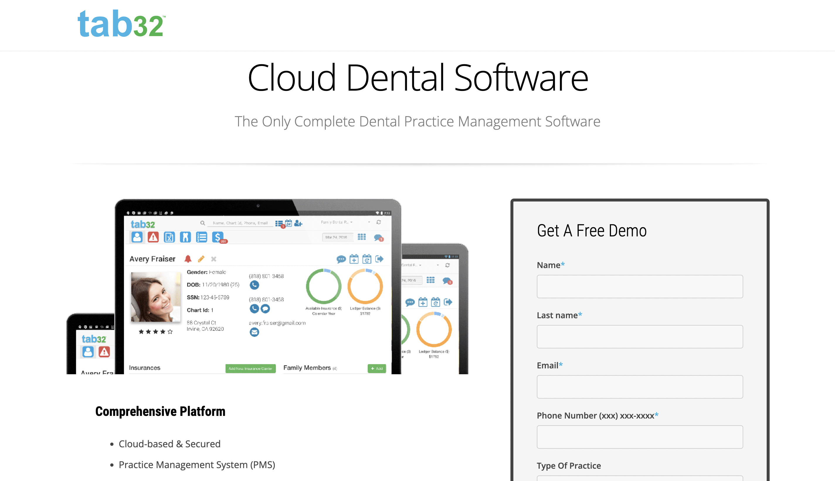 tab32 cloud-based dental office software