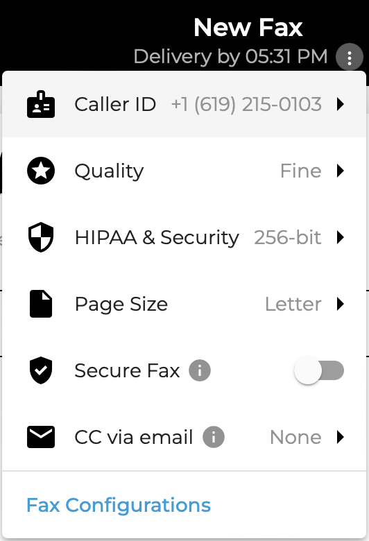 ifax new fax settings