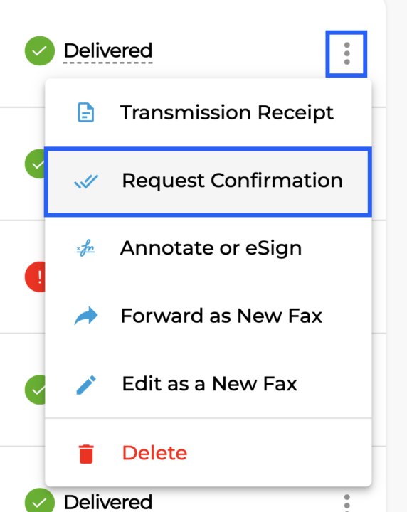 request confirmation
