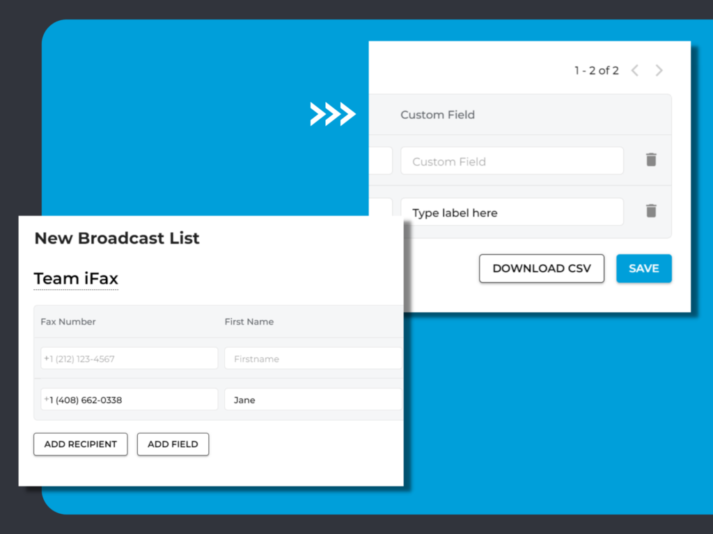 add custom fields to fax broadcasts