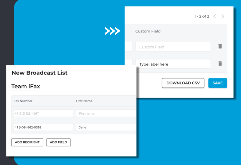 add custom fields to fax broadcasts