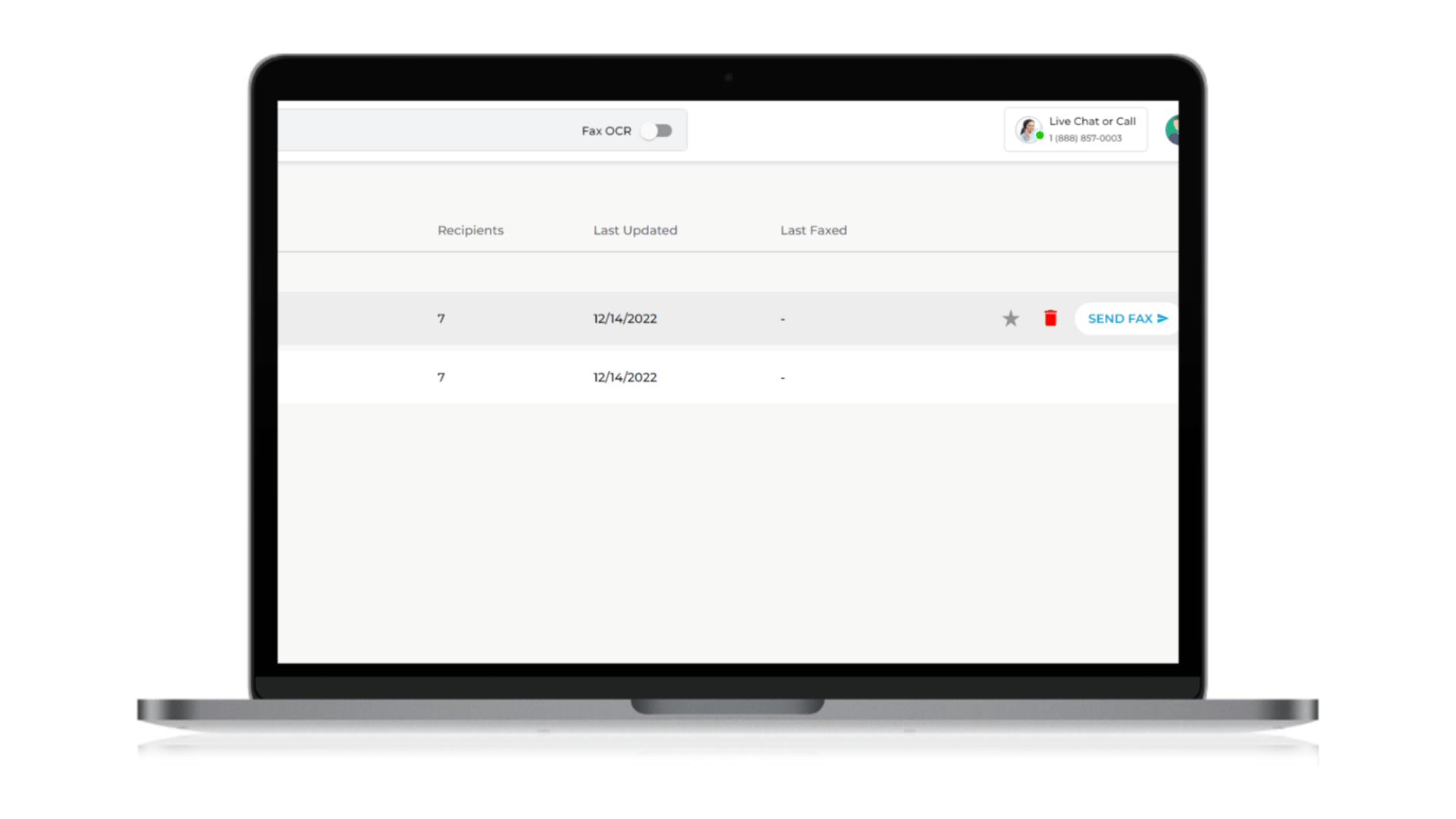 Schedule a fax broadcast after creating a new broadcast list