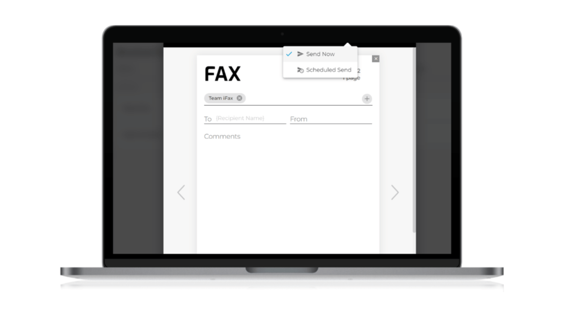 When you click Send Fax, a window will appear the same as when you send a standard fax. Follow the steps mentioned in the previous section.