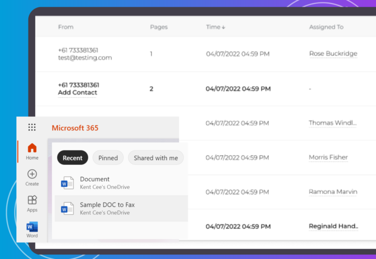 Microsoft 365 Integration: Send Fax From Microsoft Apps