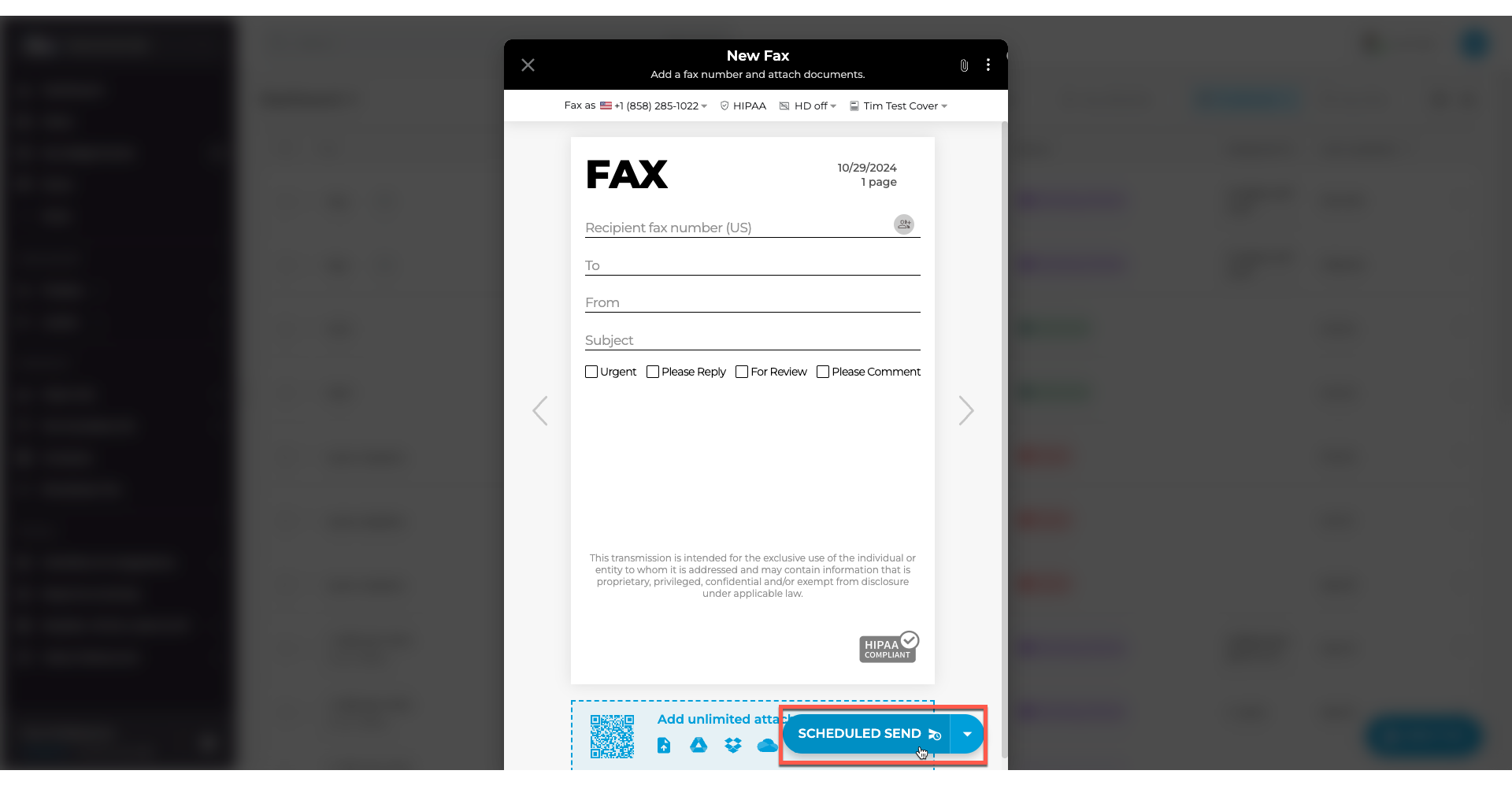 How to schedule a fax iFax