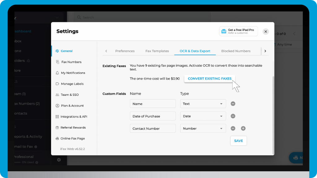 iFax Knowledge Base: OCR and Data Export - Add Details