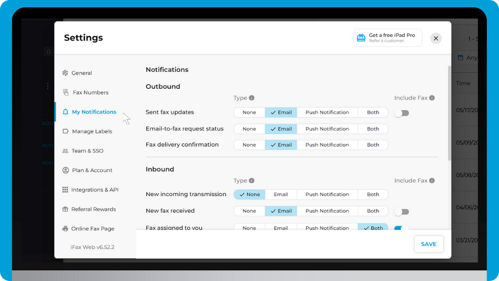 iFax Knowledge Base: Enable Fax Notifications - Select how you want to be notified