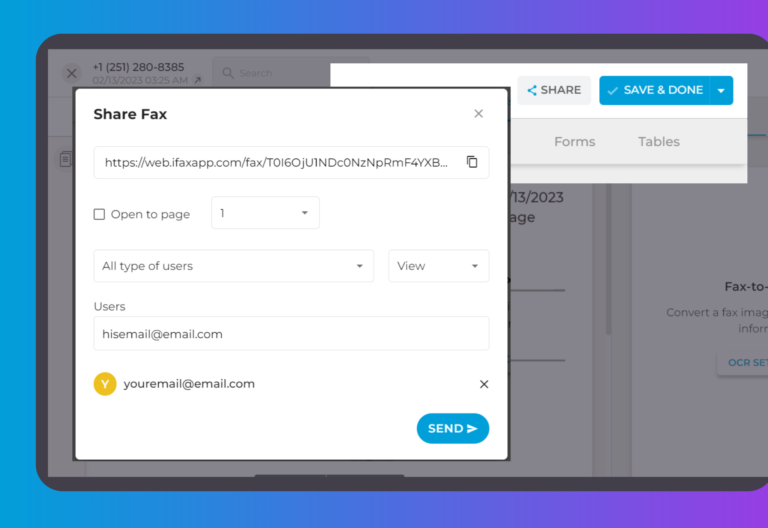 Easily Share Fax via Email to Any User