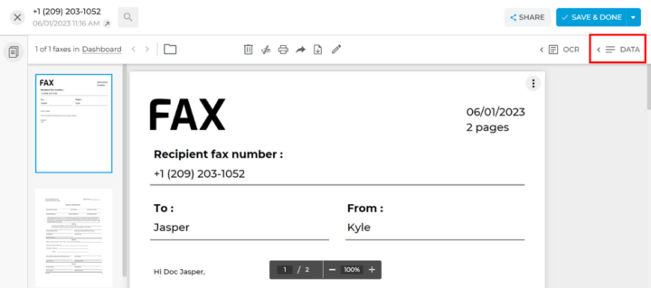 adding notes to fax