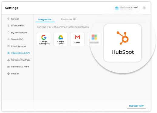 Fax integration with HubSpot