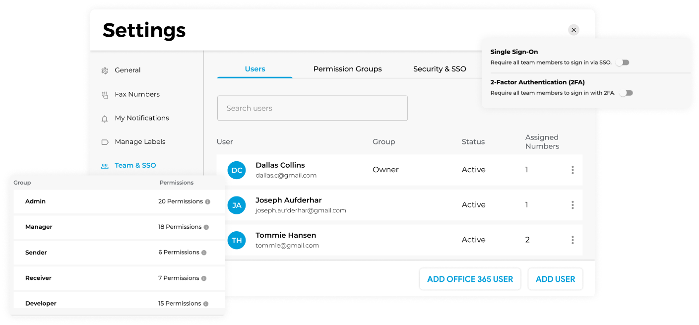 Fax Team Setup and Configuration