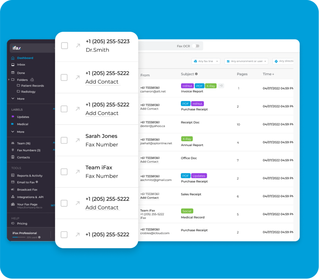 Fax Dashboard