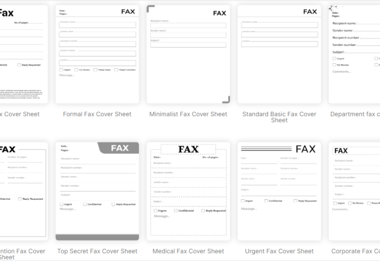 business fax cover sheets