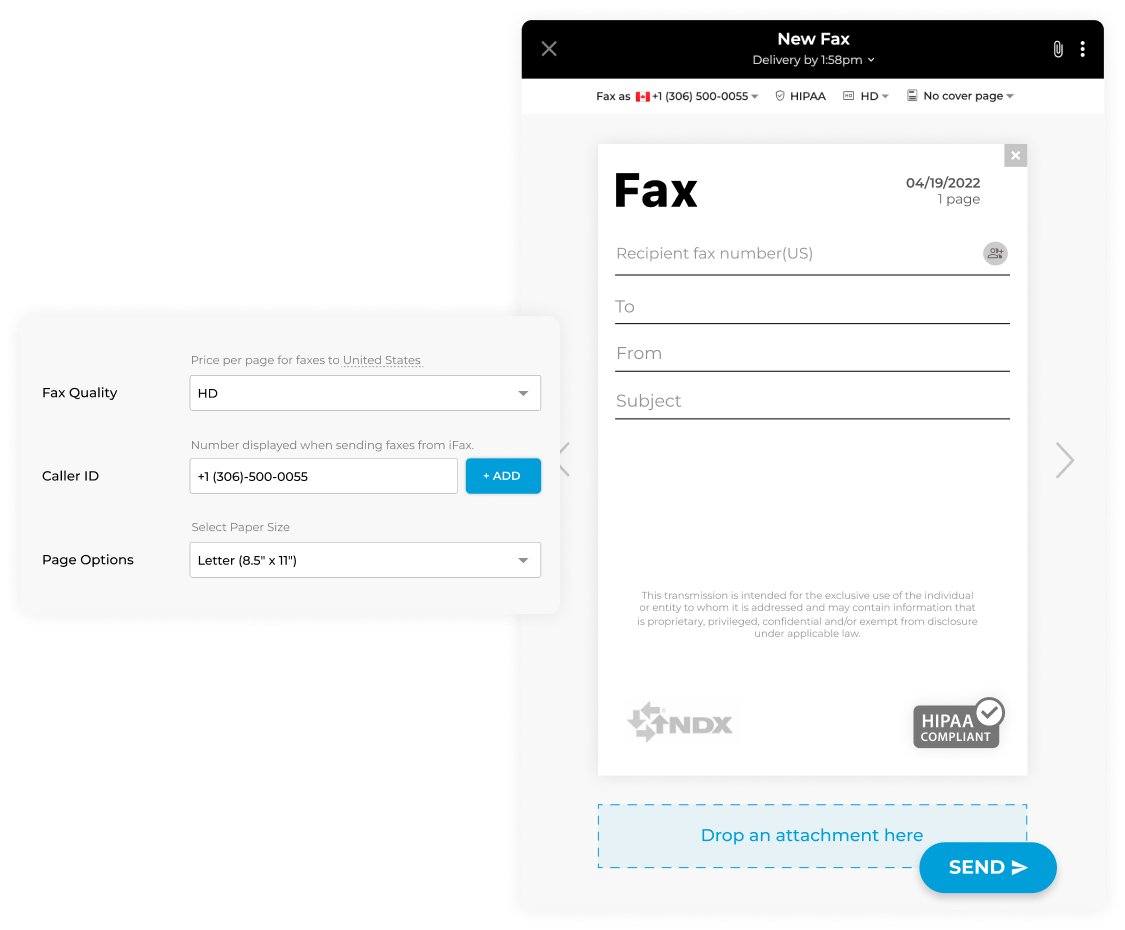 Online fax configuration
