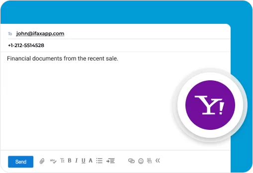 composing a fax message in yahoo mail