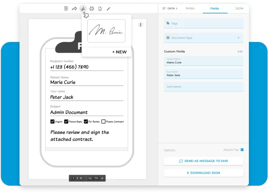 digitally sign fax documents