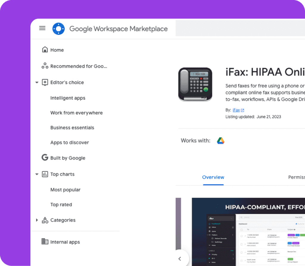 google workspace fax add-on