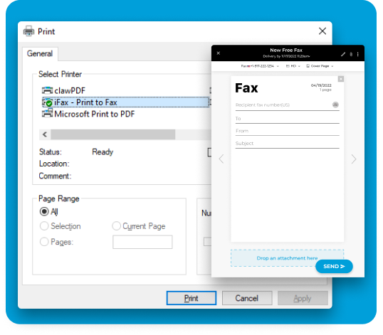 How to print to fax from Windows