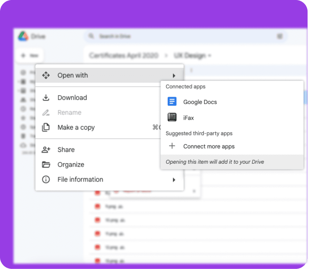 send faxes in google drive