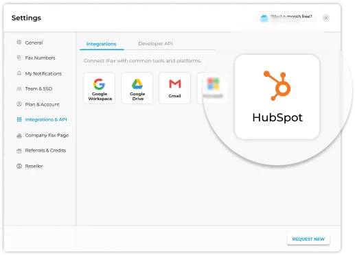 send online fax with hubspot