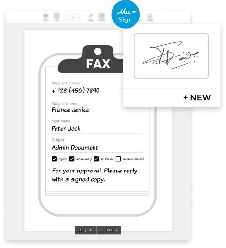 sign faxes online
