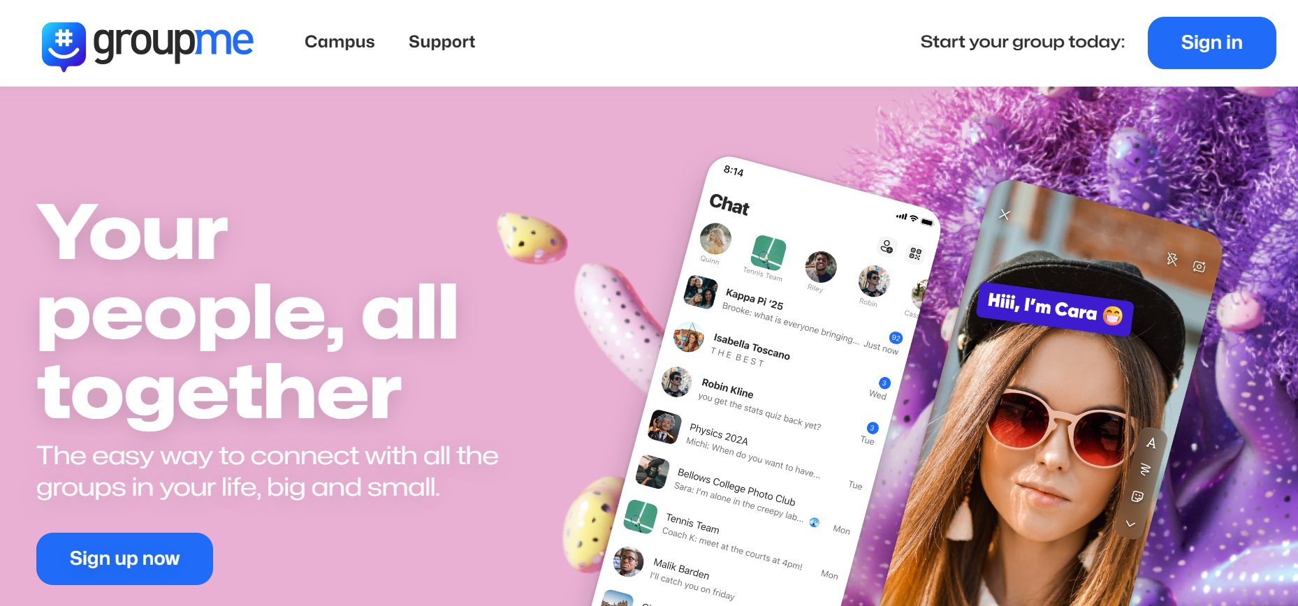 groupme logo in homepage