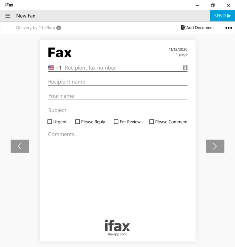 online fax dashboard
