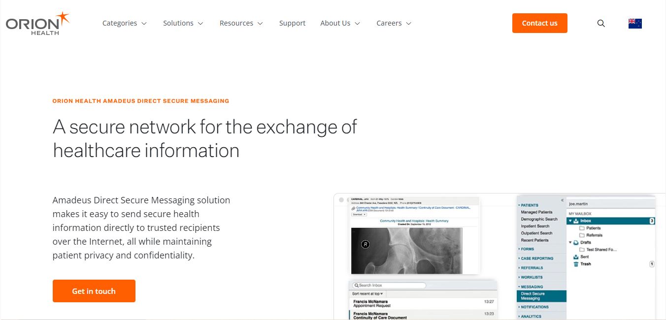 orionhealth Direct Secure Messaging solution