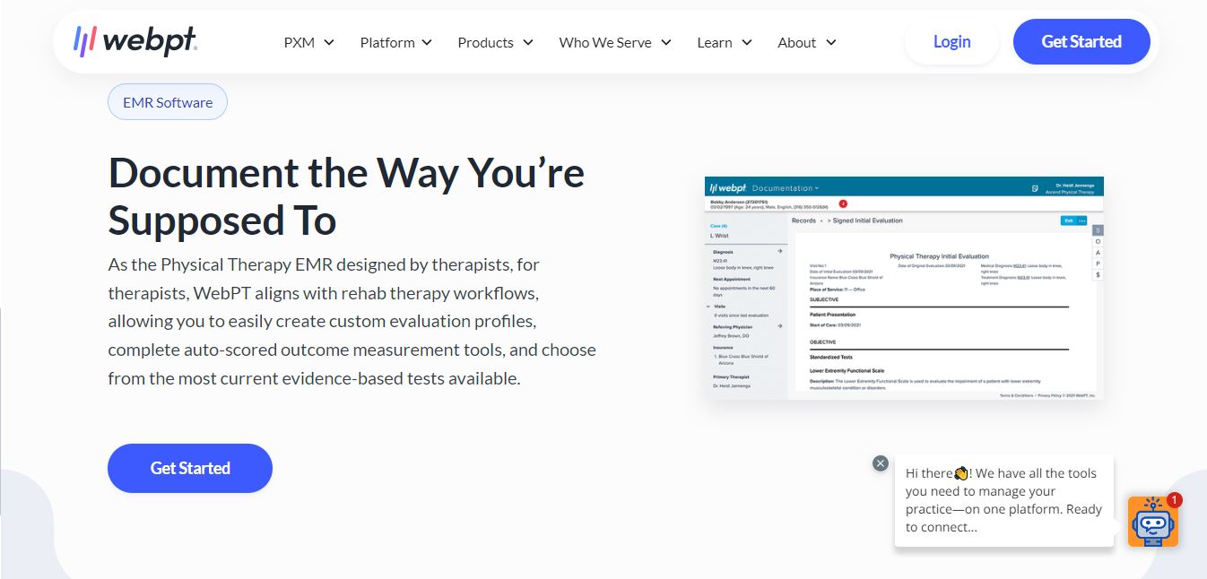 webPT physical therapy emr
