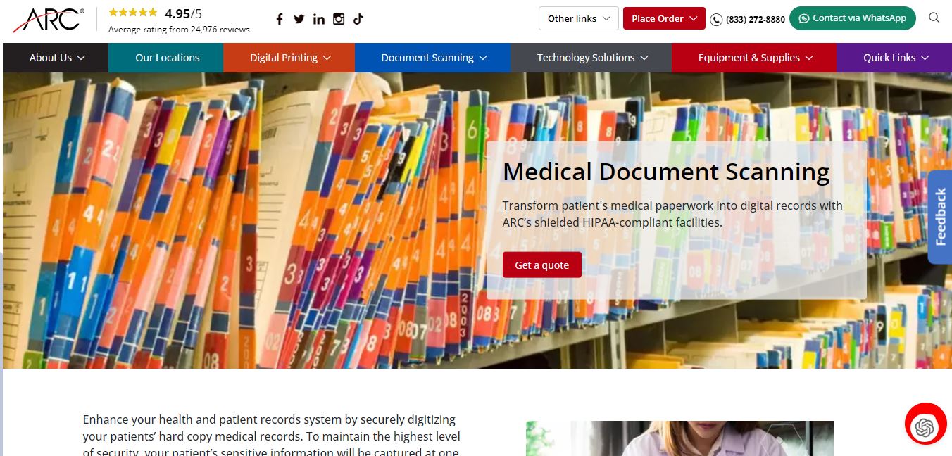 Arc hipaa compliant scanning app