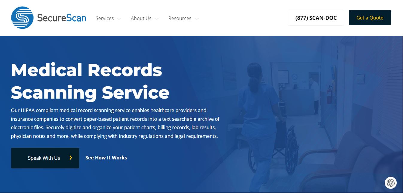 securescan hipaa compliant scanning service