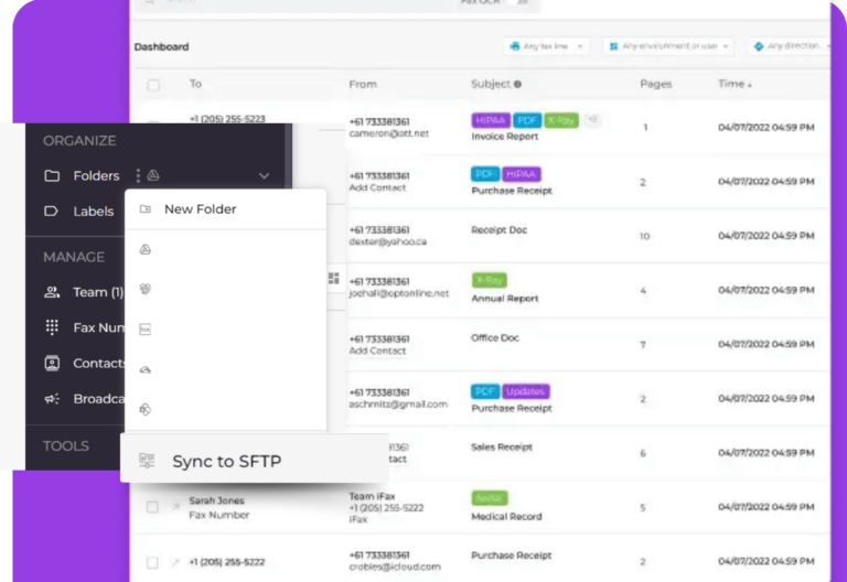 SFTP Sync for Easy Fax Document Management
