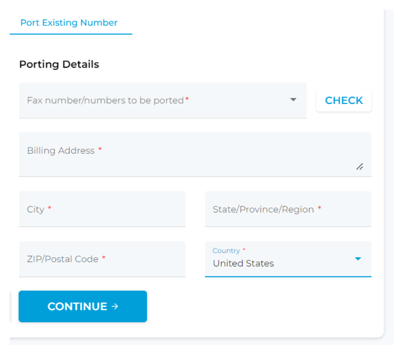 port existing fax number online