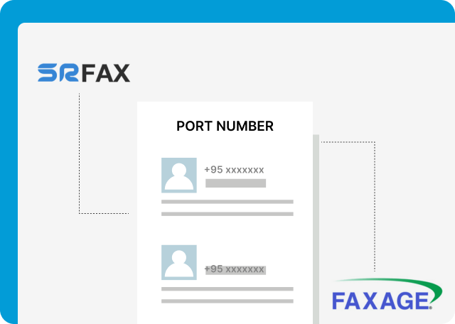 SRFax & FAXAGE provide fax numbers and allow porting.