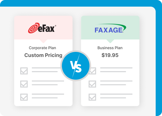 eFax vs Faxage price comparison