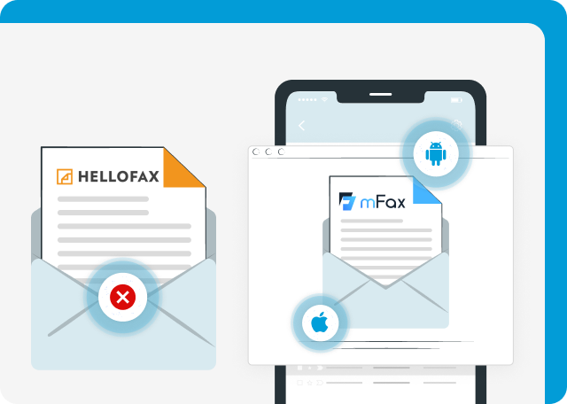 mFax has mobile apps unlike HelloFax